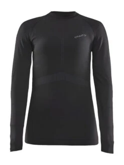 Craft Women's Active Intensity Crewneck Baselayer - Black/Asphalt (1907937-999995) -Sports Fashion Store 1907937 999995 Active Intensity CN LS F Preview