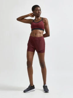 Craft Women's Advance Essence 2-IN-1 Shorts - Truffle (1910722-439000) 10 Craft Women's Advance Essence 2-IN-1 Shorts - Truffle (1910722-439000) -Sports Fashion Store 1910722 439000 ADVEssence2 in 1ShortsW Closeup4 Preview 1