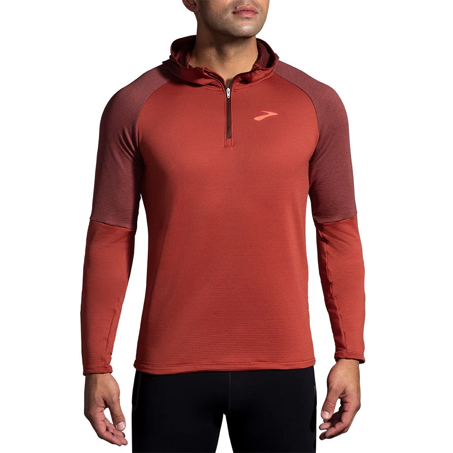 Brooks Men's Notch Thermal Hoodie - Copper/Heather Dark Copper (211402682) 3 Brooks Men's Notch Thermal Hoodie - Copper/Heather Dark Copper (211402682)