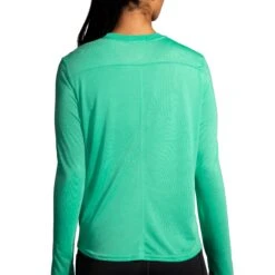 Brooks Women's Run Merry Distance Long Sleeve - Green/Run Merry (221563377) -Sports Fashion Store 221563 377 MB Run Merry Distance Graphic LS
