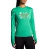 Brooks Women's Run Merry Distance Long Sleeve - Green/Run Merry (221563377) 1 Brooks Women's Run Merry Distance Long Sleeve - Green/Run Merry (221563377) -Sports Fashion Store 221563 377 MF Run Merry Distance Graphic LS