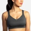 Brooks Women's Drive Convertible Run Bra - Asphalt (350081081) -Sports Fashion Store 350081 081 MF Drive Convertible Run Bra