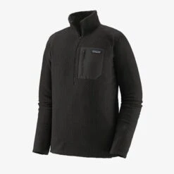 Patagonia Men's R1 Air Zip Neck - Black (40245BLK) -Sports Fashion Store 40245 BLK