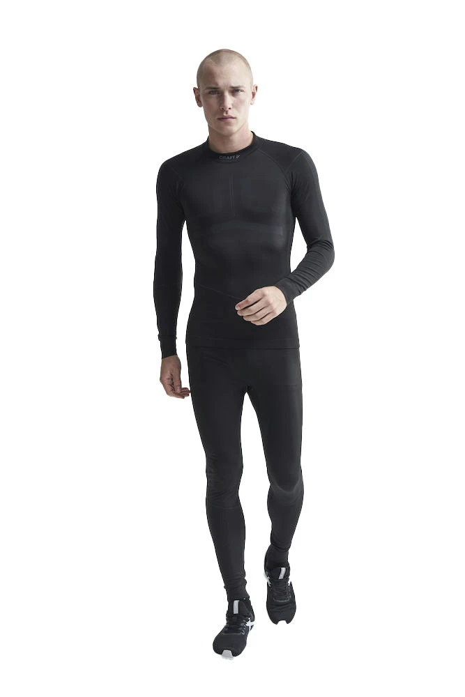 Craft Men's Active Intensity Crewneck Baselayer - Black/Asphalt (1907933-999995) 3 Craft Men's Active Intensity Crewneck Baselayer - Black/Asphalt (1907933-999995)