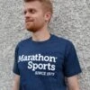 Marathon Sports Men's Logo Tee - Navy/White (M LOGO TEE 1) -Sports Fashion Store MS tee mens front 2