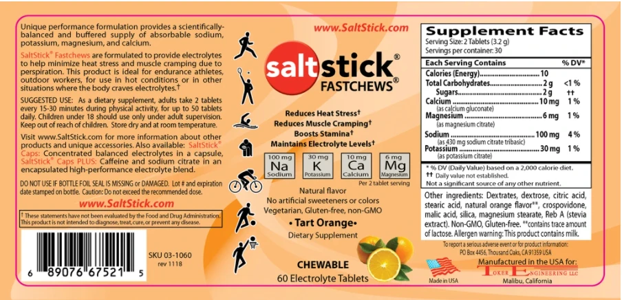 SaltStick Fastchews 60ct - Orange (03-1060) 4 SaltStick Fastchews 60ct - Orange (03-1060) - Image 2