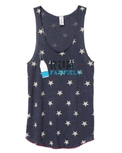 Women's Fairfield Racerback Stars And Stripes Tank - Navy Blue (RUNFAIRFIELD-AA1927P-S)