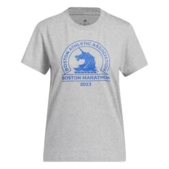 Adidas Women's Boston Marathon® Logo Tee -Sports Fashion Store adidas boston marathon logo tee grey 6