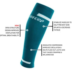 CEP Men's 4.0 Compression Calf Sleeve - Petrol (WS309R) -Sports Fashion Store cepmenspetrol1