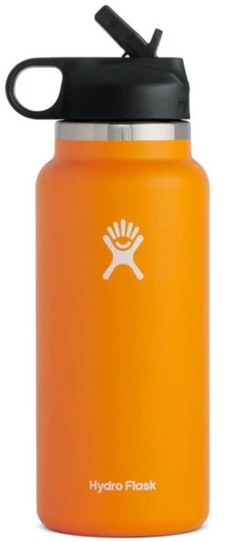 Hydro Flask 32oz Wide Mouth W/ Straw Lid Bottles (W32BSW) -Sports Fashion Store w32bsw clementine